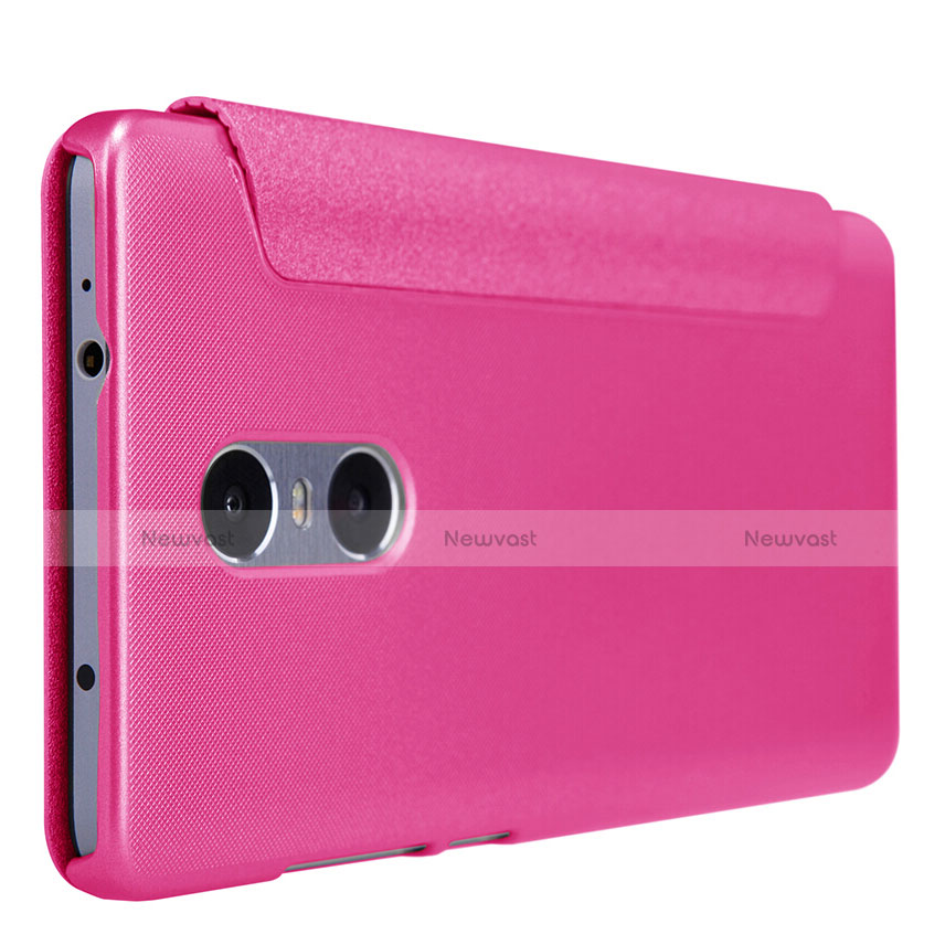 Leather Case Stands Flip Cover for Xiaomi Redmi Pro Hot Pink