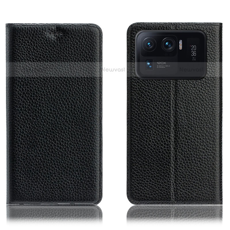 Leather Case Stands Flip Cover H02P Holder for Xiaomi Mi 11 Ultra 5G Black