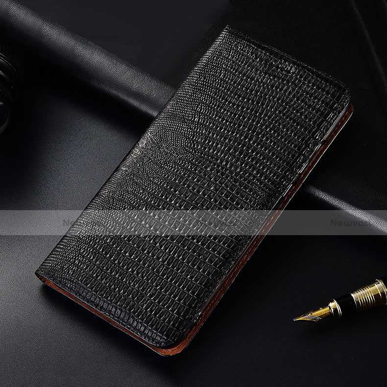 Leather Case Stands Flip Cover H03 Holder for Apple iPhone 13 Pro Max Black