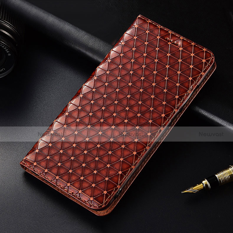 Leather Case Stands Flip Cover H05 Holder for Apple iPhone 15 Plus