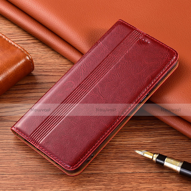 Leather Case Stands Flip Cover H13 Holder for Apple iPhone 13 Pro Max Red