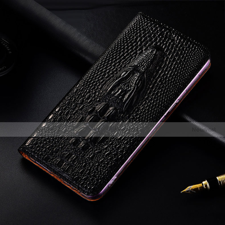 Leather Case Stands Flip Cover H15 Holder for Apple iPhone 14 Plus Black