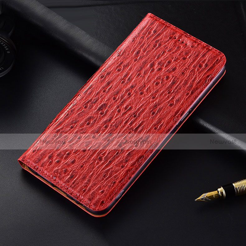 Leather Case Stands Flip Cover H16 Holder for Apple iPhone 13 Pro Red