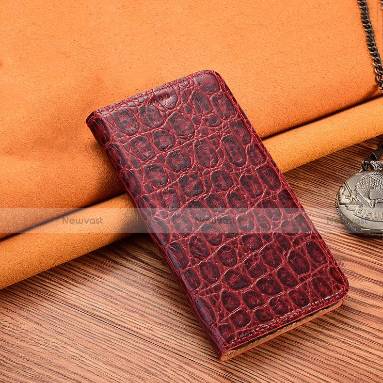 Leather Case Stands Flip Cover H18 Holder for Apple iPhone 13 Mini Red