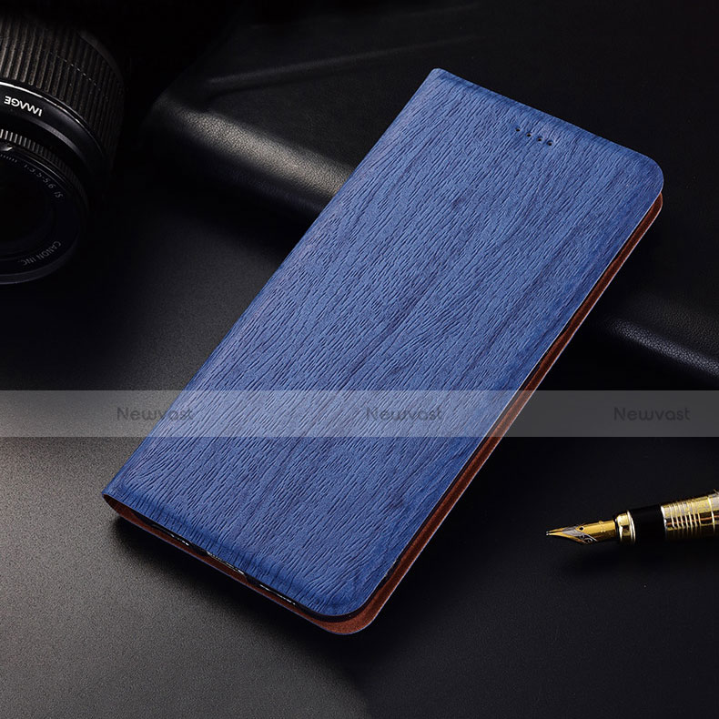 Leather Case Stands Flip Cover H18 Holder for Apple iPhone 13 Pro Blue