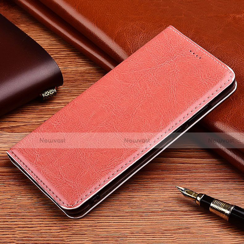 Leather Case Stands Flip Cover H19 Holder for Apple iPhone 15 Pink