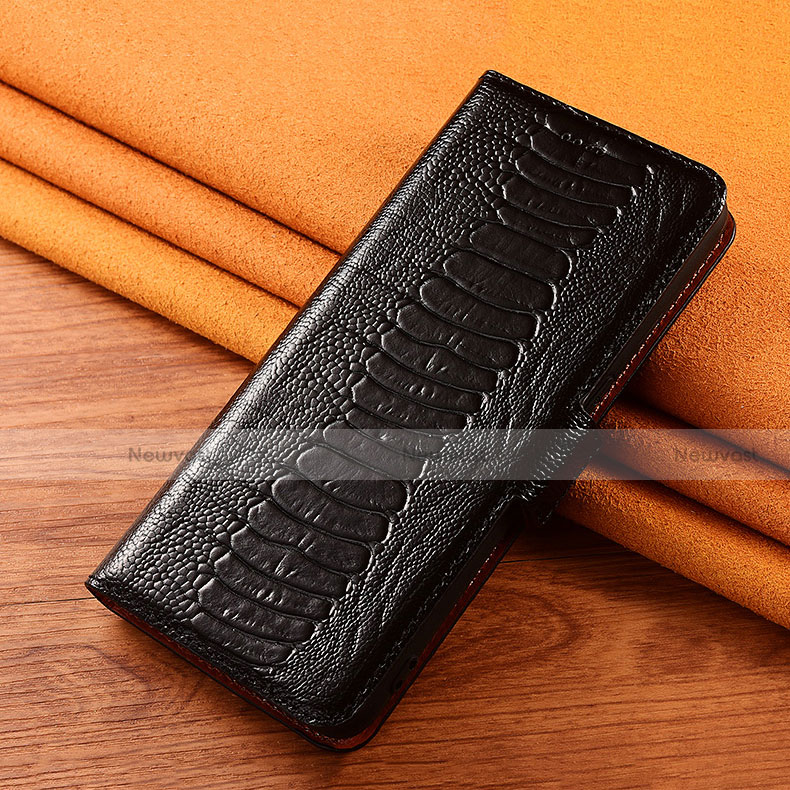 Leather Case Stands Flip Cover H20 Holder for Apple iPhone 14 Black