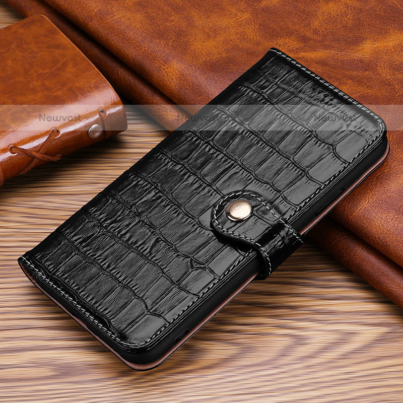 Leather Case Stands Flip Cover H21 Holder for Apple iPhone 16 Pro Black