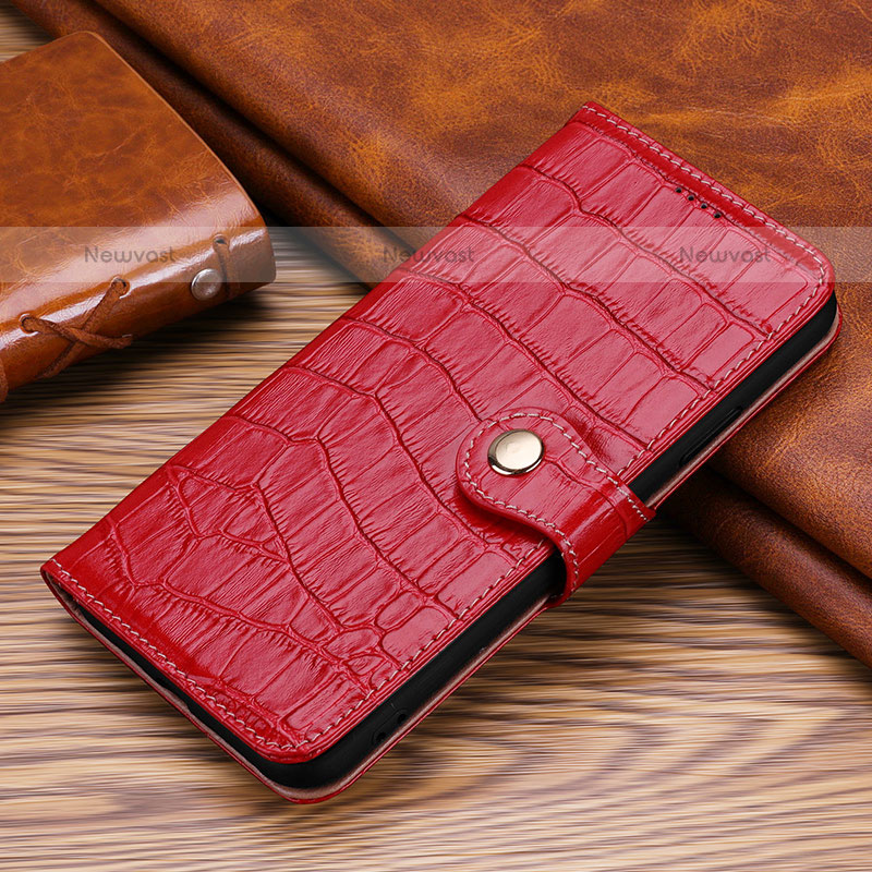 Leather Case Stands Flip Cover H21 Holder for Apple iPhone 16 Pro Red