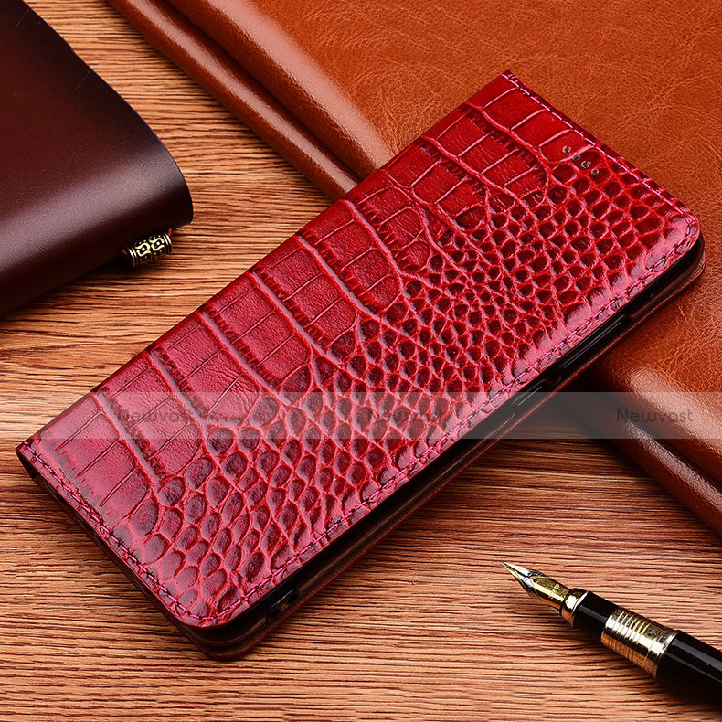 Leather Case Stands Flip Cover H22 Holder for Apple iPhone 13 Mini Red