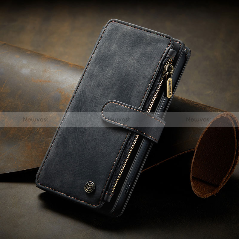 Leather Case Stands Flip Cover H26 Holder for Apple iPhone 16 Pro Max Black