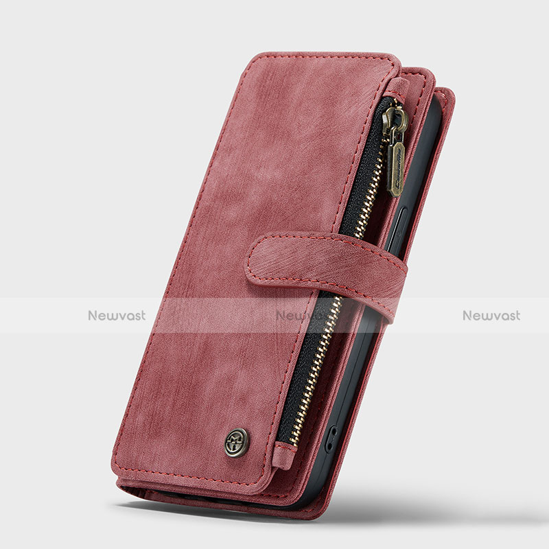 Leather Case Stands Flip Cover H28 Holder for Apple iPhone 13 Pro Red