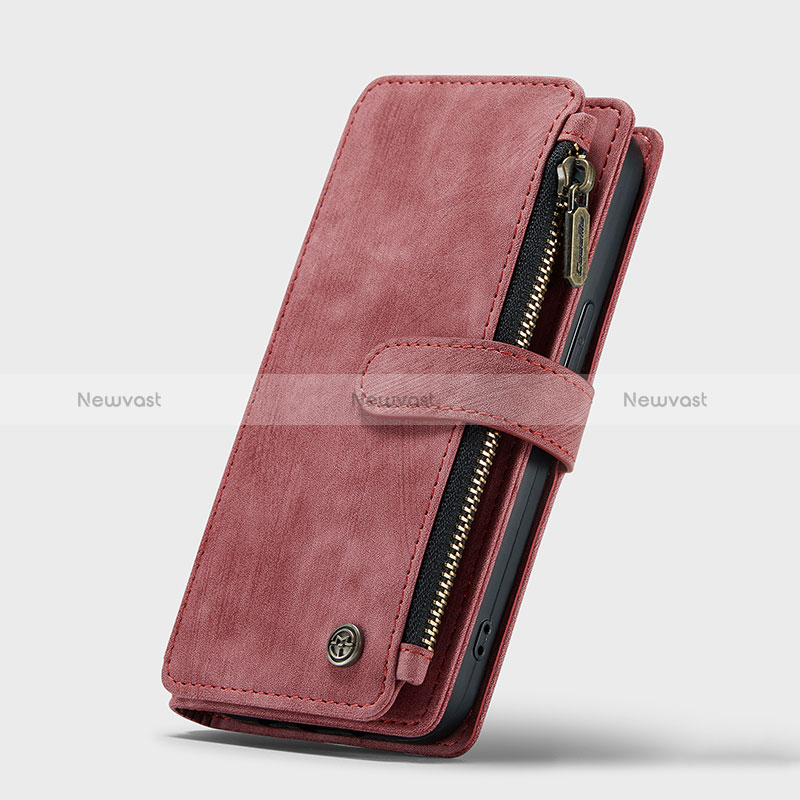 Leather Case Stands Flip Cover H28 Holder for Apple iPhone 14 Pro Max Red