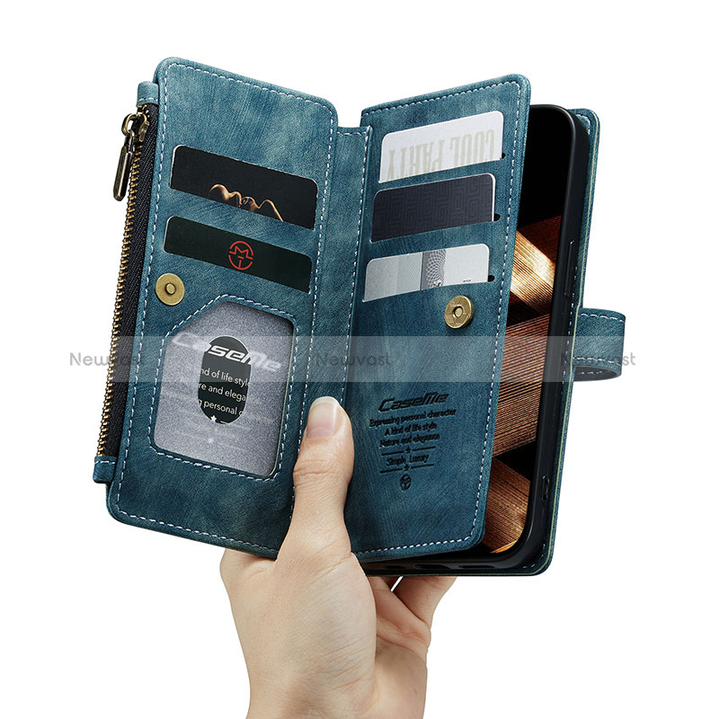 Leather Case Stands Flip Cover H28 Holder for Apple iPhone 15