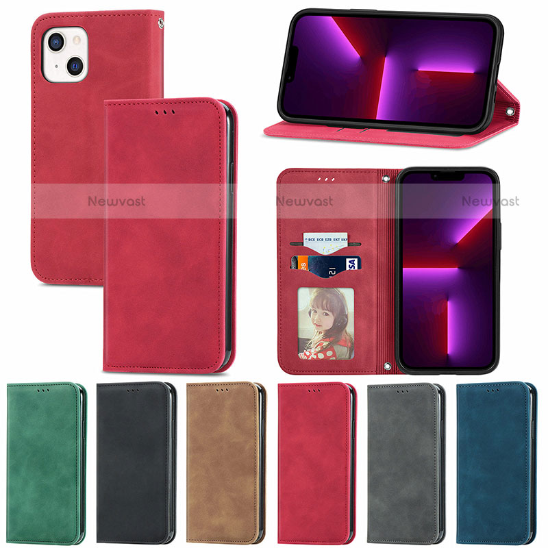 Leather Case Stands Flip Cover H30 Holder for Apple iPhone 13 Mini