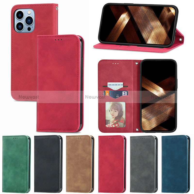 Leather Case Stands Flip Cover H30 Holder for Apple iPhone 15 Pro