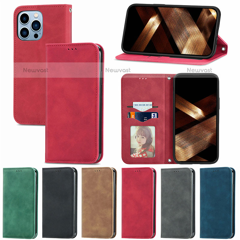 Leather Case Stands Flip Cover H30 Holder for Apple iPhone 15 Pro Max