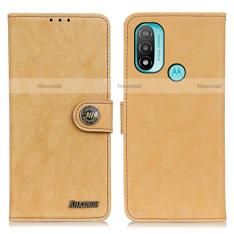 Leather Case Stands Flip Cover Holder A01D for Motorola Moto E30 Gold