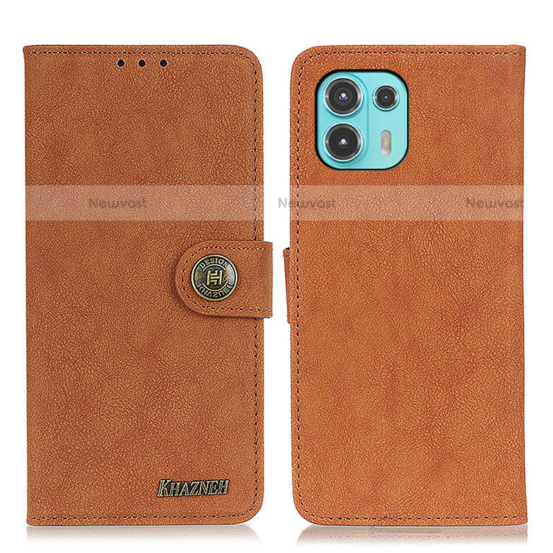 Leather Case Stands Flip Cover Holder A01D for Motorola Moto Edge 20 Lite 5G Brown