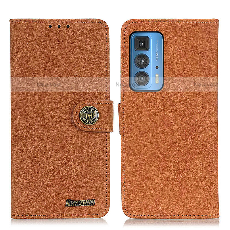 Leather Case Stands Flip Cover Holder A01D for Motorola Moto Edge 20 Pro 5G Brown