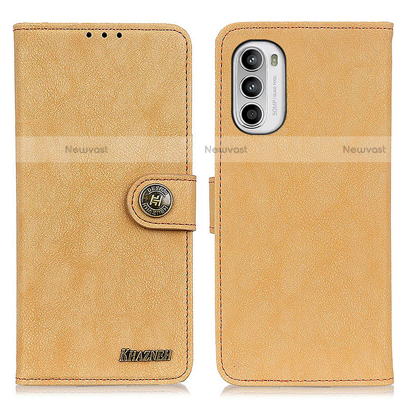 Leather Case Stands Flip Cover Holder A01D for Motorola Moto Edge (2022) 5G Gold