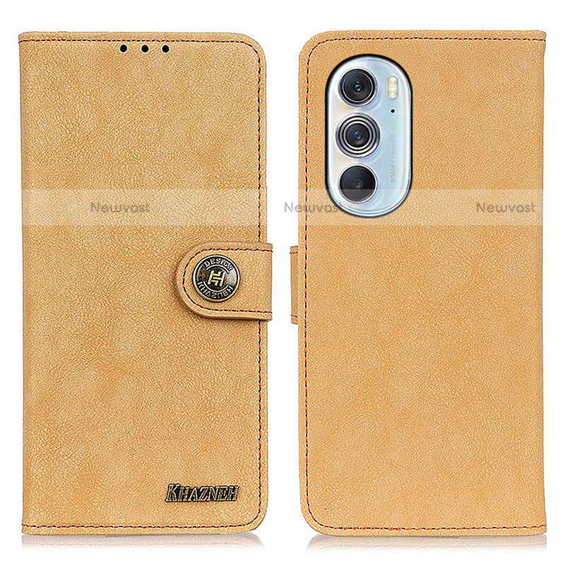 Leather Case Stands Flip Cover Holder A01D for Motorola Moto Edge 30 Pro 5G Gold