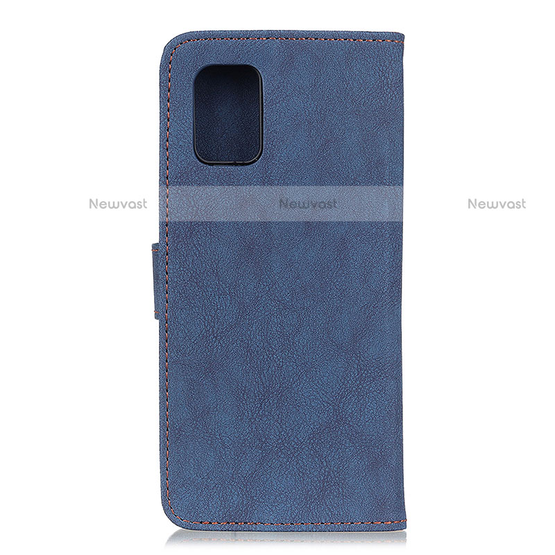 Leather Case Stands Flip Cover Holder A01D for Motorola Moto Edge S 5G Blue