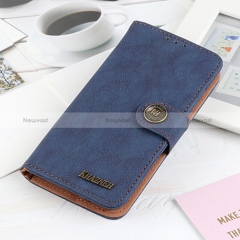 Leather Case Stands Flip Cover Holder A01D for OnePlus Ace 2V 5G Blue