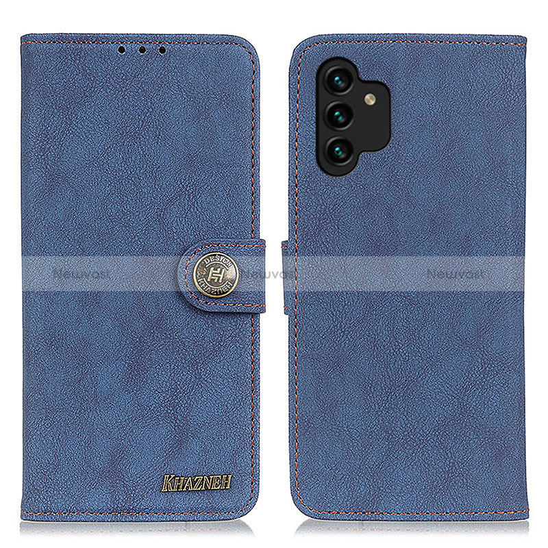 Leather Case Stands Flip Cover Holder A01D for Samsung Galaxy A13 4G Blue