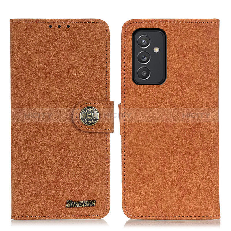 Leather Case Stands Flip Cover Holder A01D for Samsung Galaxy A25 5G Brown