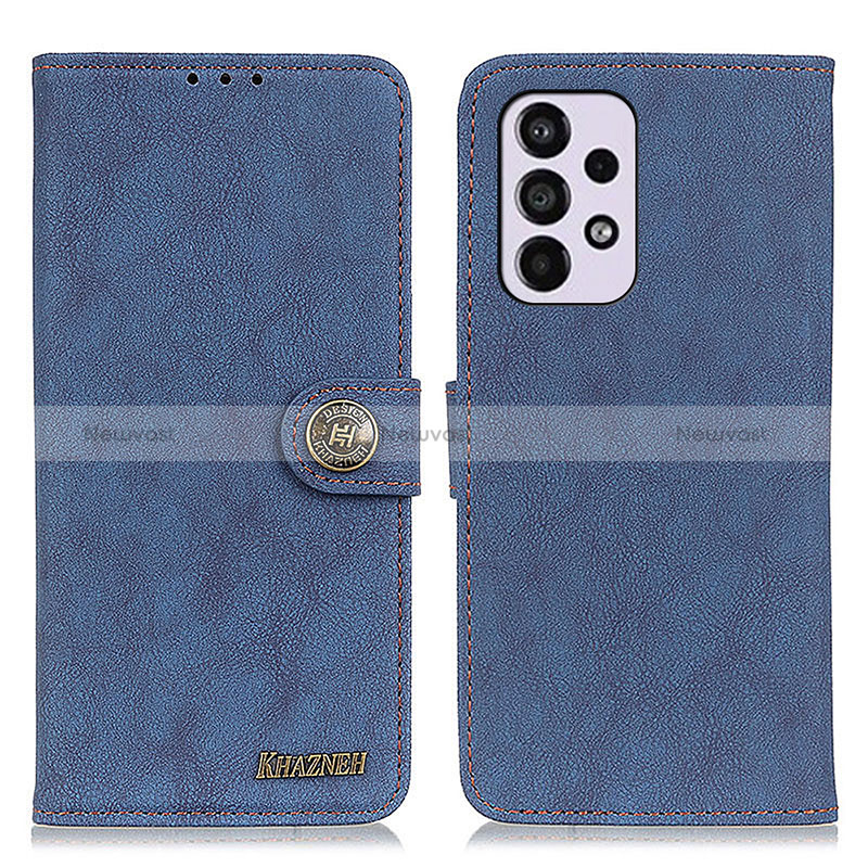 Leather Case Stands Flip Cover Holder A01D for Samsung Galaxy A33 5G Blue