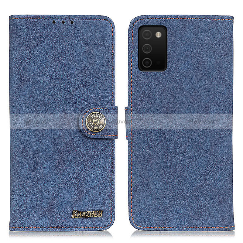 Leather Case Stands Flip Cover Holder A01D for Samsung Galaxy M02s Blue