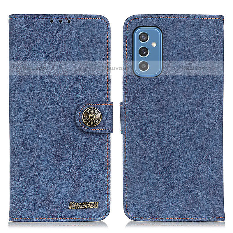 Leather Case Stands Flip Cover Holder A01D for Samsung Galaxy M52 5G Blue