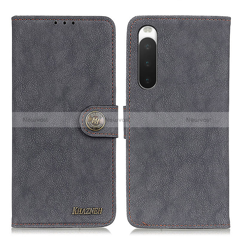 Leather Case Stands Flip Cover Holder A01D for Sony Xperia 10 V Black