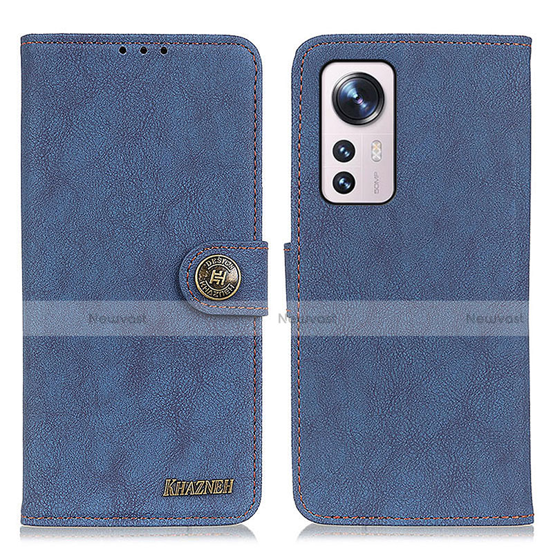 Leather Case Stands Flip Cover Holder A01D for Xiaomi Mi 12 5G Blue