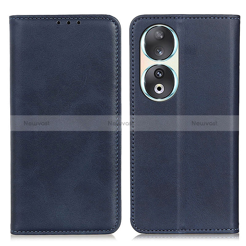 Leather Case Stands Flip Cover Holder A02D for Huawei Honor 90 5G Blue