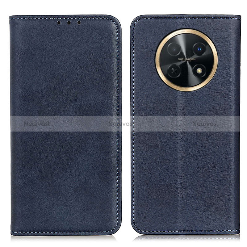 Leather Case Stands Flip Cover Holder A02D for Huawei Nova Y91 Blue