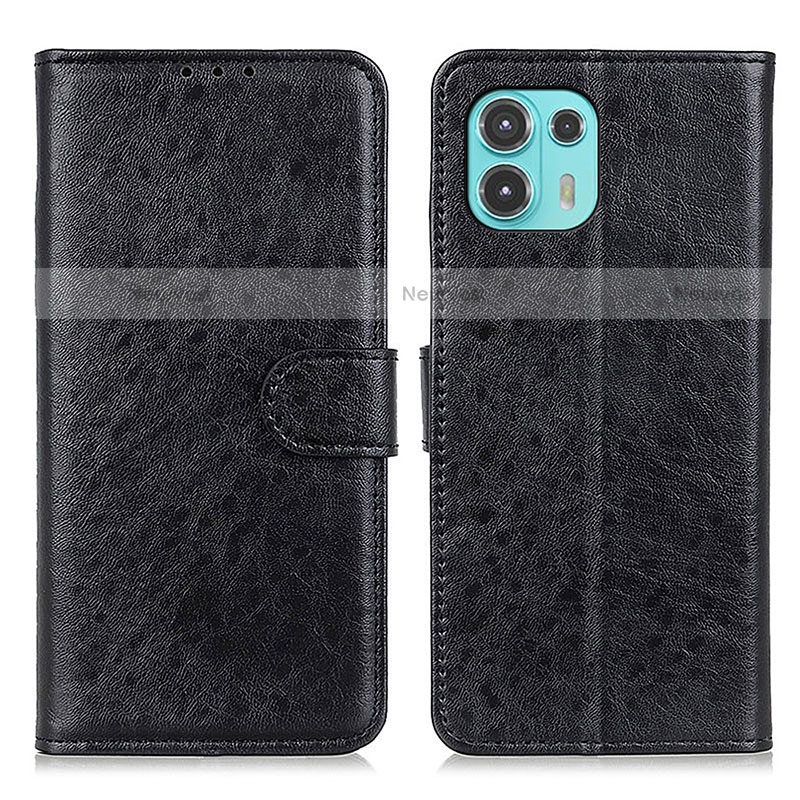 Leather Case Stands Flip Cover Holder A02D for Motorola Moto Edge 20 Lite 5G Black