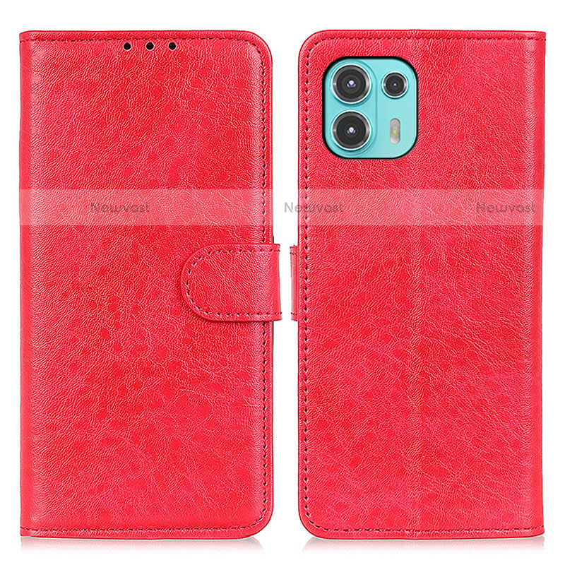 Leather Case Stands Flip Cover Holder A02D for Motorola Moto Edge 20 Lite 5G Red