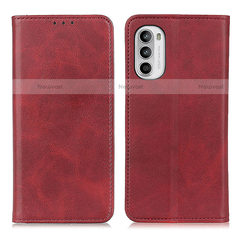 Leather Case Stands Flip Cover Holder A02D for Motorola Moto Edge (2022) 5G Red