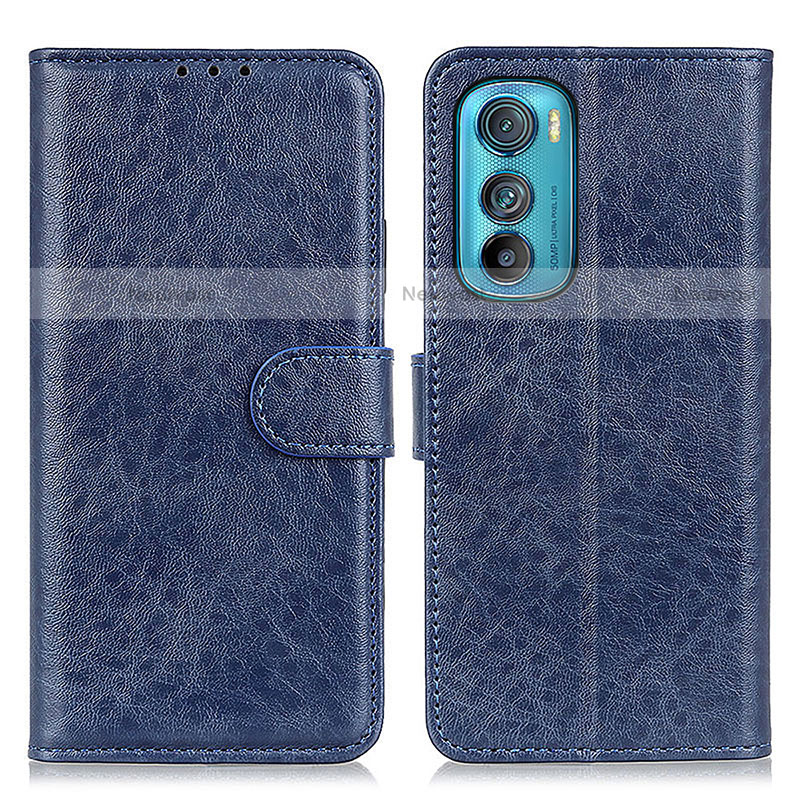 Leather Case Stands Flip Cover Holder A02D for Motorola Moto Edge 30 5G Blue