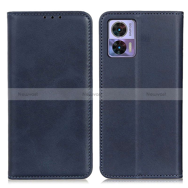 Leather Case Stands Flip Cover Holder A02D for Motorola Moto Edge 30 Lite 5G Blue