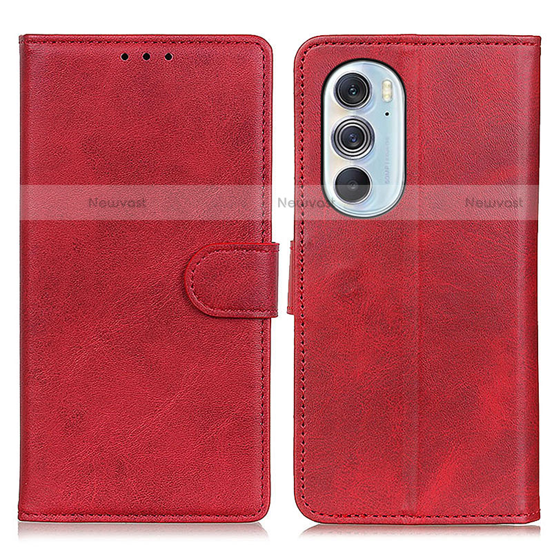 Leather Case Stands Flip Cover Holder A02D for Motorola Moto Edge 30 Pro 5G Red