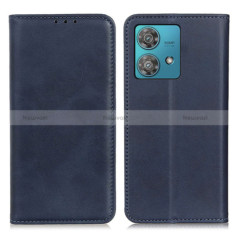 Leather Case Stands Flip Cover Holder A02D for Motorola Moto Edge 40 Neo 5G Blue