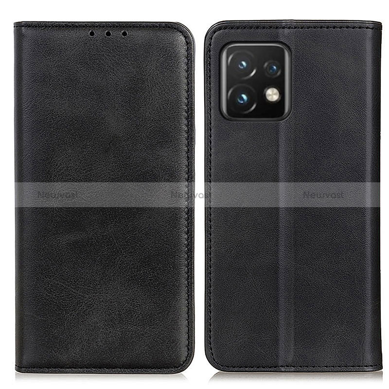 Leather Case Stands Flip Cover Holder A02D for Motorola Moto Edge 40 Pro 5G Black