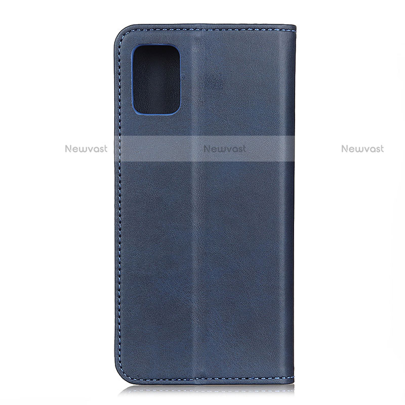 Leather Case Stands Flip Cover Holder A02D for Motorola Moto Edge S 5G Blue