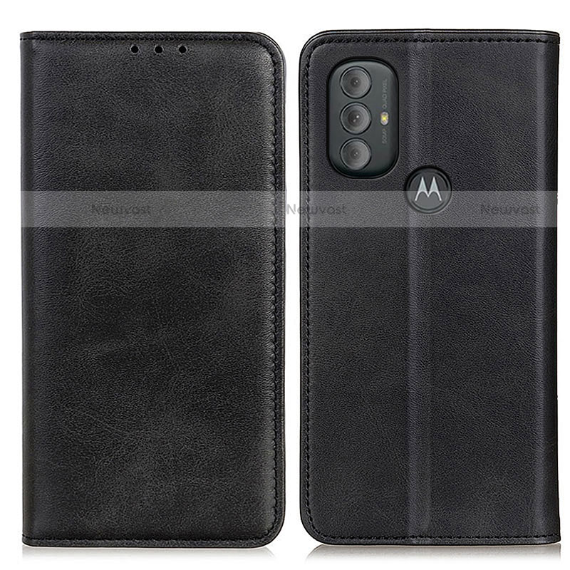 Leather Case Stands Flip Cover Holder A02D for Motorola Moto G Play (2023) Black