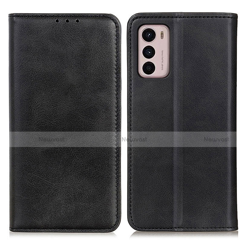 Leather Case Stands Flip Cover Holder A02D for Motorola Moto G42 Black