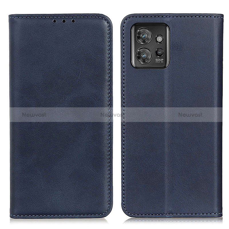 Leather Case Stands Flip Cover Holder A02D for Motorola ThinkPhone 5G Blue