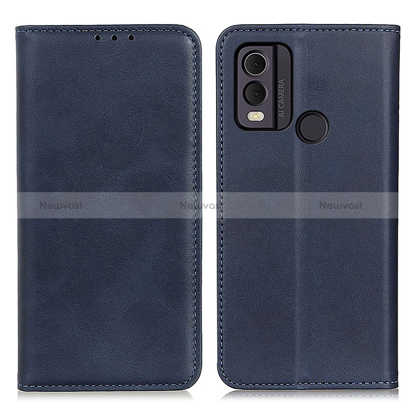 Leather Case Stands Flip Cover Holder A02D for Nokia C22 Blue